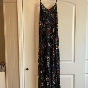 Abercrombie & Fitch Navy Floral Slip Maxi Dress